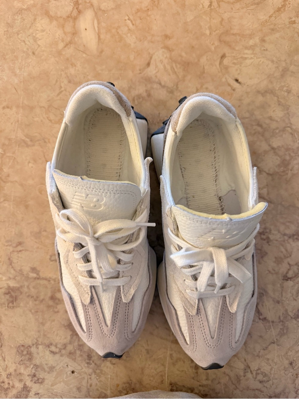 New Balance Cream and Beige Women's Retro Runner Sneakers - Picture 4 of 6